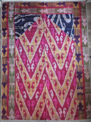 Tajikistan antique Hisari Ikat wall hanging, size 62" X 46 " - 157 cm X 117 cm Contact  vedatkaradag@gmail.com             