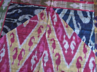 Tajikistan antique Hisari Ikat wall hanging, size 62" X 46 " - 157 cm X 117 cm Contact  vedatkaradag@gmail.com             