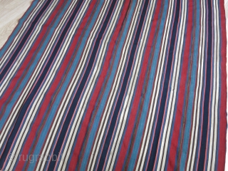 Shahsavan wool on wool warp faced woven jajim blanket, with saturated natural colors.. couple tiny small old repairs, soft handle, great condition. size : 89" x 70" --225 cm x 170   ...