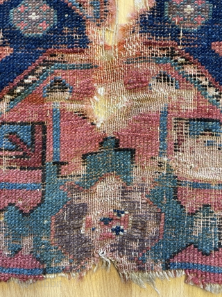 Kurdish carpet fragmant circa  1780 or 1800s size                        
