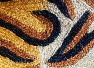 Tiger, Tiger! Vintage wool-embroidered soft and supple tiger 'pelt' made in Kashmir in the later part of the 1900’s. Mix of dyed and undyed fine wool embroidery backed by a layer of  ...