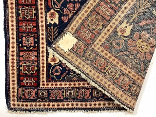 Antique Persian Senneh rug with an attractive and uncommon field design. Overall good condition for the age with nice even low pile. Lovely colors. I don’t see any repairs. Reasonably clean. Fresh  ...