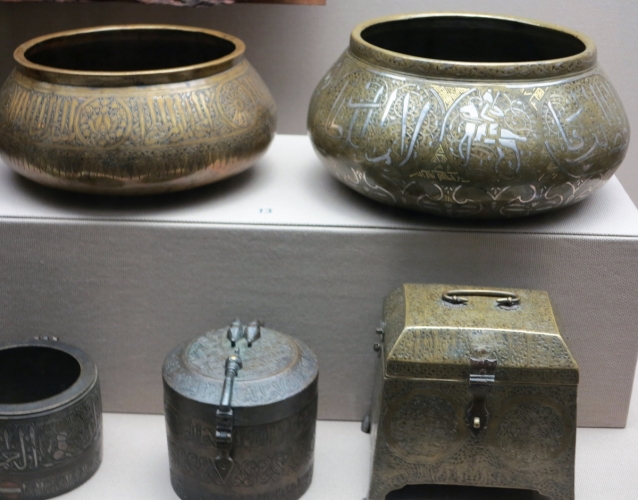 Mamluk ? Metalwork, Benaki Museum of Islamic Art, Athens ( top right is 14th century Shiraz )