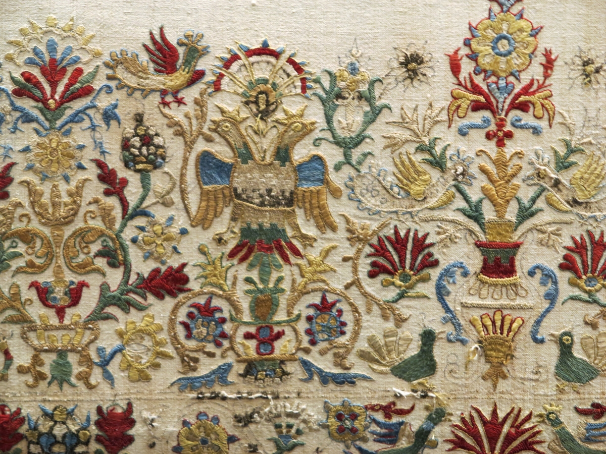 Cretan embroidery (detail), 17th century, Benaki Museu
