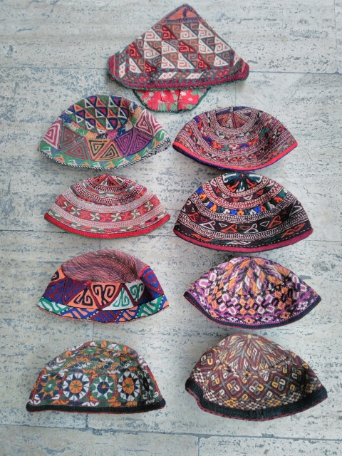 Turkmen hats Silk embroidery                             