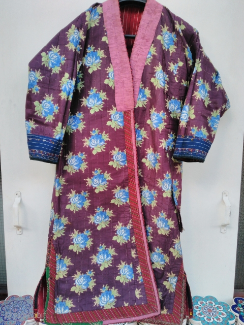 Turkmen Chapan Silk and cotton fabric                           