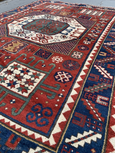 Karachov Kazak Rug 2.08m x 1.64m, last quarter of 19th century. Great colours and design. Some old repairs but generally in good condition.          