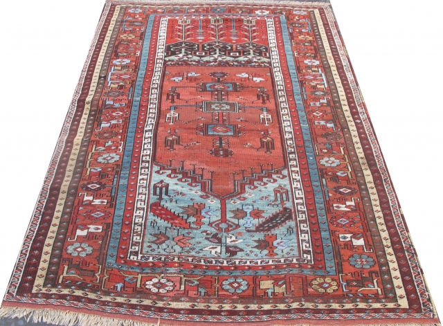 19th century Ladik Rug, 6ft x 4ft 2 inches (1.80m x 1.30), some old repairs. A noble rug, reasonably priced.             