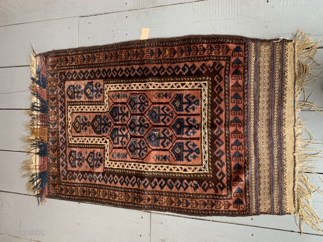 Belouch Prayer Rug, 1.32m x 0.85m (4ft 3 inches x 2ft 10 inches), good colours. Very good condition. Reasonable price.             