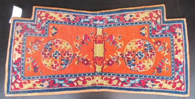 Tibetan Saddle Cover, Circa 1900, 66cm x 130cm (2'2" x 4'3"). High quality wool and dyes. Excellent condition. More photographs available.            