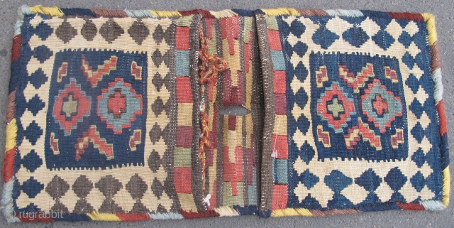 19th century Shahsavan Kilim Technique Bags 54cm x 26cm (1'10" x 11"), All good dyes, complete.                 