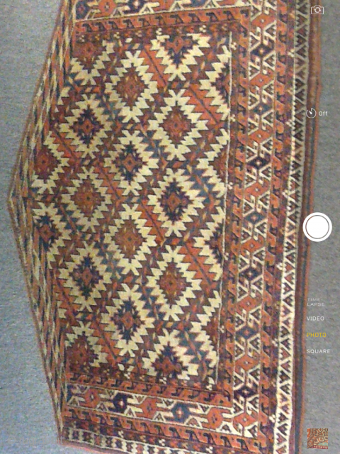 1900's. Antique Yomut Turkmen  Asmalyk .  Perfect condition.  Size 3'x2'                    