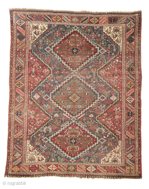 Antique Khamseh or Qashqai Rug, early 20th century

193 cm x 153 cm

This is an antique rug, woven by tribal women in early 20 th century. Designed with three medallions, that is a  ...