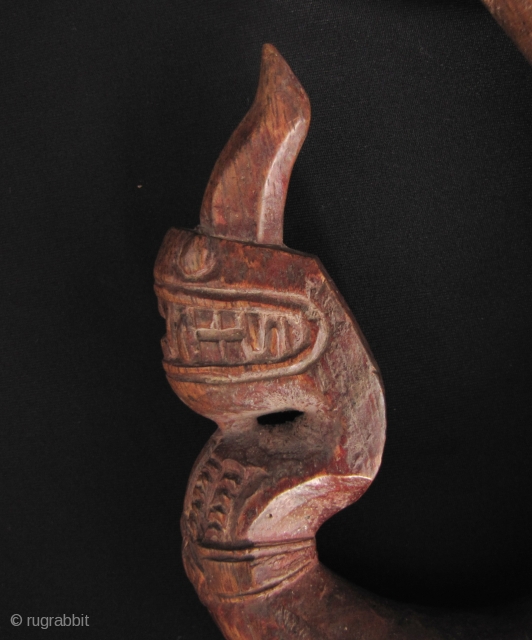 Khmer Rice Cutter: Nice old rice sickle from Cambodia with decorative mystical serpent “Naga” head. This is pre Khmer Rouge circa 1950s to 1960s. Overall good condition: blade is still sharp but  ...