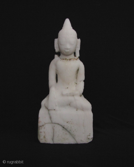 Alabaster Shan Buddha circa 18th century. This has been left out in the sun and rain for the past 10 years so the surface has begun to degrade (a good lesson in  ...