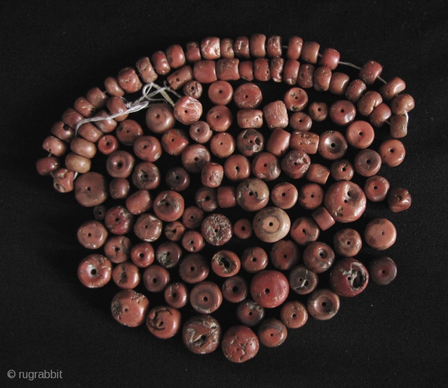 Sri Lanka: Approximately 100 grams (according to my not very accurate kitchen scales) of old coral beads. These were sourced in Sri Lanka and are about 100 years old. Diameters range from  ...