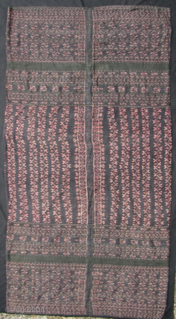 Beautiful, unopened, three paneled, semi-antique, woman’s sarong from Flores Island (probably Ende), Indonesia. Circa 1950 +/-. All hand spun and woven cotton and natural dyes. Very soft and in perfect condition. The  ...