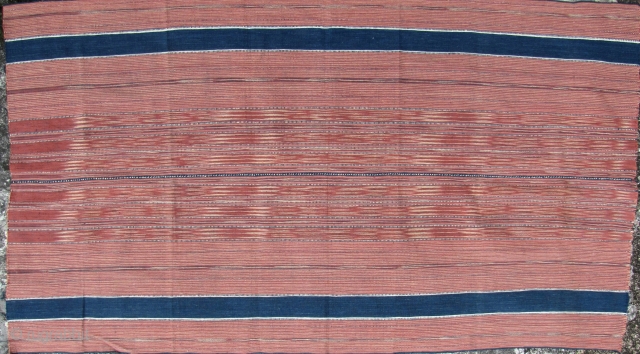 Thai Textile: Ikat sarong from the upland Karen (Pwo or Sgaw) ethnic group in Northern Thailand. This is woven from all handspun cotton thread and natural dyes. Acquired in the 1980s, it  ...