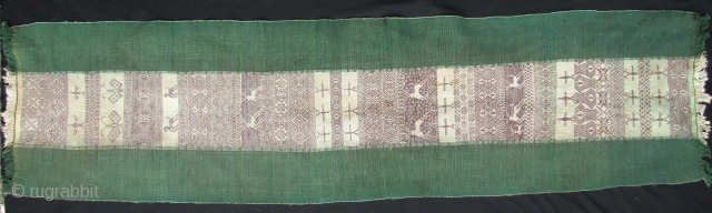 Chin Women's Sash

Rare woman’s pictorial shoulder cloth from a Chin subgroup (Khami, Khumi or Mro) living in the Rakhine and Chin states, west Myanmar. Please note that the pattern is hand embroidered  ...