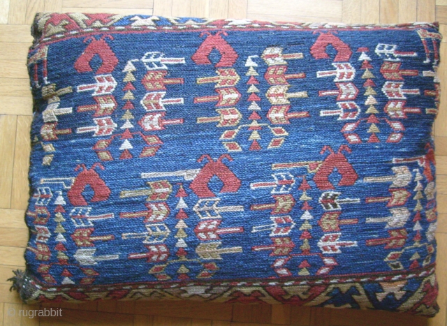 LOVELY SHAHSAVAN PILLOW MADE OUT OF A NEVER SEEN BEFOR SHAHSAVAN SUMAC TEXTILE.
IF YOU HAVE ANY INFORMATION ABOUT SIMMILAR DESIGN ELEMENTS YOU ARE MOST WELCOME FOR ANY SUGESTIONS, THANKS    