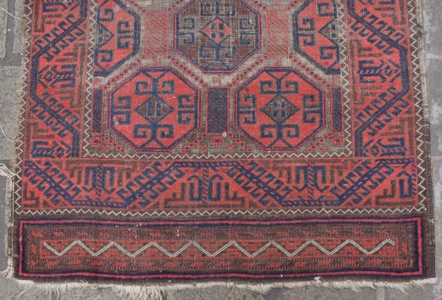 Old Balouchi, all wool, fragmentely, has been worn. size: 195x105 cm                      