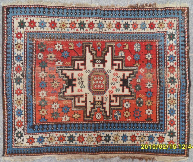 Antique Caucasian Zeychwe Rug Original size
Size: 98 x 77 cm.
Mail: makifhali@yahoo.com