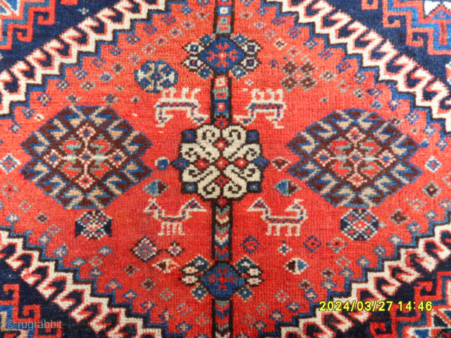 Antique Qashqai with Beautifully color Size: 58x69 cm                         