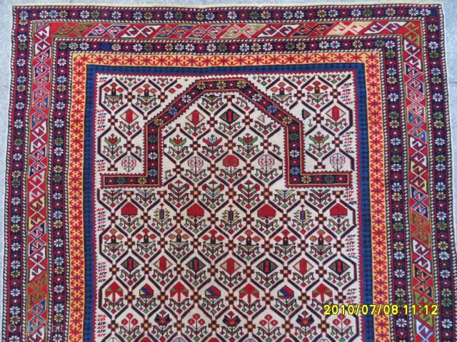 Antique Shirvan Marashali Prayer Carpet size: 170 x 130 cm.                       