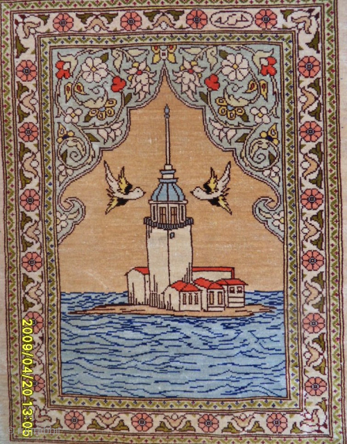 Anatolian Hereke Silk Size: 43x34 cm. Mail: makifhali@yahoo.com                         