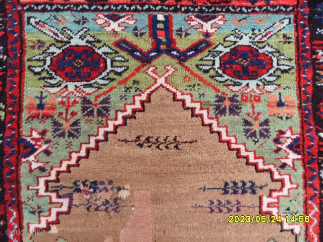 Antique Anatolian Konya Karaman Camel Hair Rug size:110x100 cm.                        