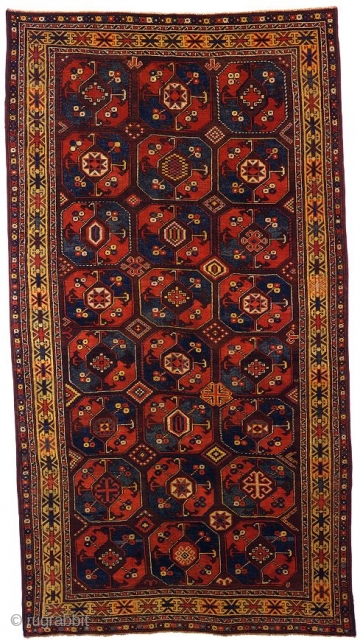 Uzbek Carpet
Central Asia
Mid 19th Century
370 x 208 cm (12’2” x 6’10”) 
Asymmetrically knotted wool pile on wool and hand-spun cotton
Carpets from the non-Turkoman populations of central Asia such as the Uzbeks, the  ...