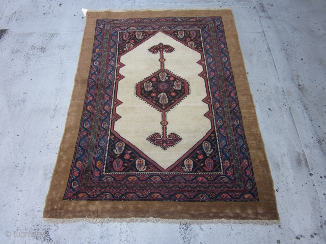 Malayer,Camel Hair Rug , Early 20th Century , 4.8 x 3.3
A rare small camel hair rug from the weaving villages of Hamadan area.
Very fine single wefted Malayer weave.Rug is in excellent condition,with  ...