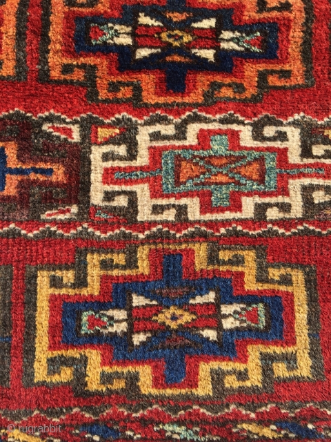 Luri double khorjin, pile weave with sumakh and kilim. Excellent colors, deep yellow, best wool and full pile. Seams undone; the bridge has not been removed as in so many younger examples,  ...