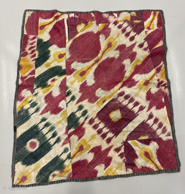 Ikat patchwork cover, sofreh sized, 90 x 73 cm. Very funky. Looks great mounted. Contact me at alexanderbakker@flairforflavor.com.               