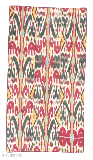 Excellent bold and graphic Uzbek silk Ikat 6 colors, size 190 x 110 cm. Contact me directly at alexanderbakker@flairforflavor.com              