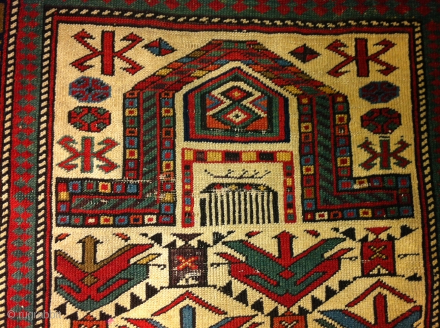 19 century kuba prayer rug 2'9X3'11                           