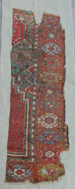 Antique Anatolian Prayer Rug Fragment                            