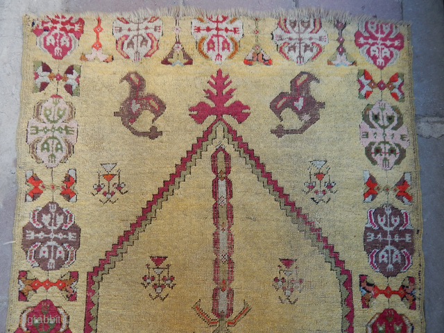 Antique Central Anatolian Mucur Prayer Rug                           