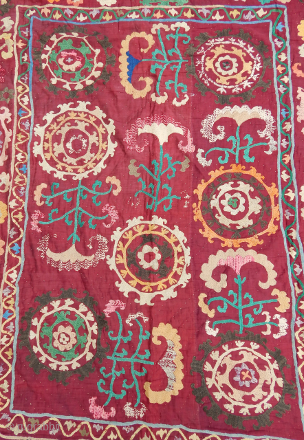 Antique Uzbek Suzani Textile                             