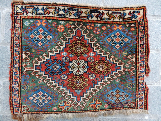 Antique Qashqaii Rug Bag Face                            