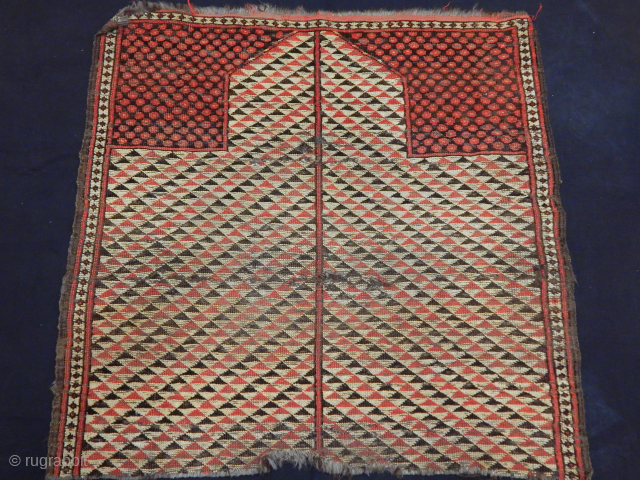 Antique Kırgızh Prayer Rug Fragment                            