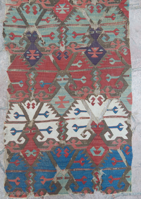 Antique Anatolian Kilim Fragment                             