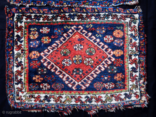 Antique Qashqaii Shiraz Rug Bag Faces                           