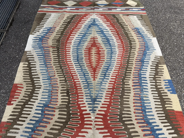 Antique Anatolian Afyon Patmaklı Kilim