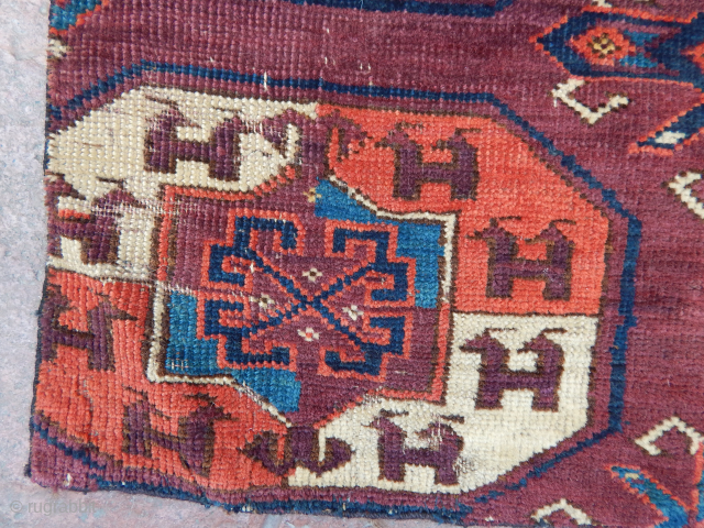 Antique Turkmen Yamut main Rug Fragment