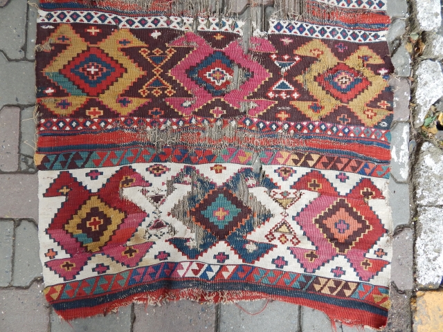 Antique East Anatolian Erzurum Kilim gragment                           