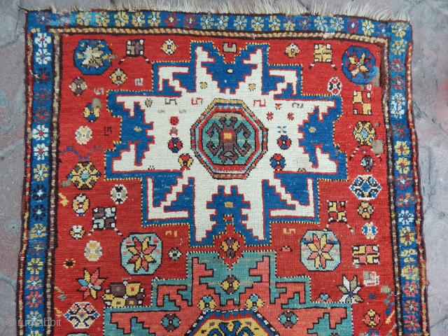 Antique Caucasian Dagıstan Lezgi Rug