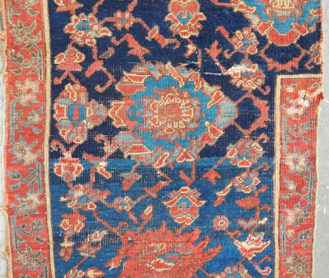 Antique Anatolian Ushak Rug Bordur Fragment                           