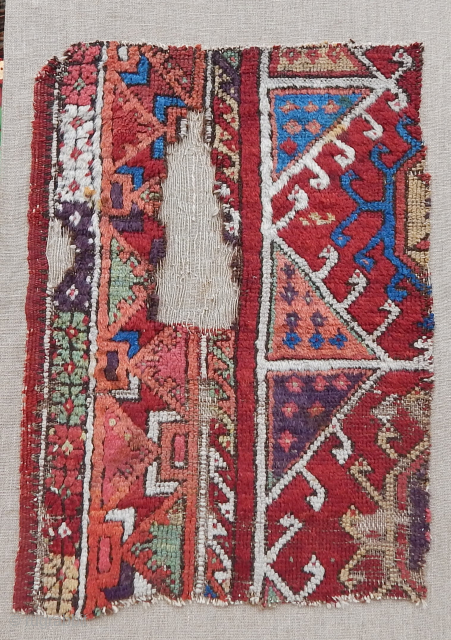 Antique Anatolain Rug Fragment 
                            
