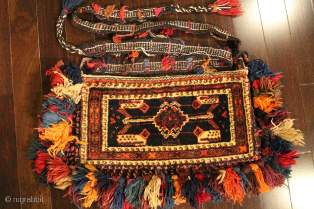 ((( Happy * New * Year * 2013 )))
Very unique 80-90 years old Persian Afshari hand-knotted piled chanteh with original straps, tassels & plain weave back with vegetable dyes & 100% wool
CATEGORY:  ...